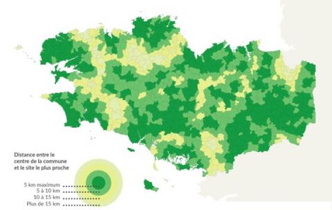 A map of reuse services in Bretagne